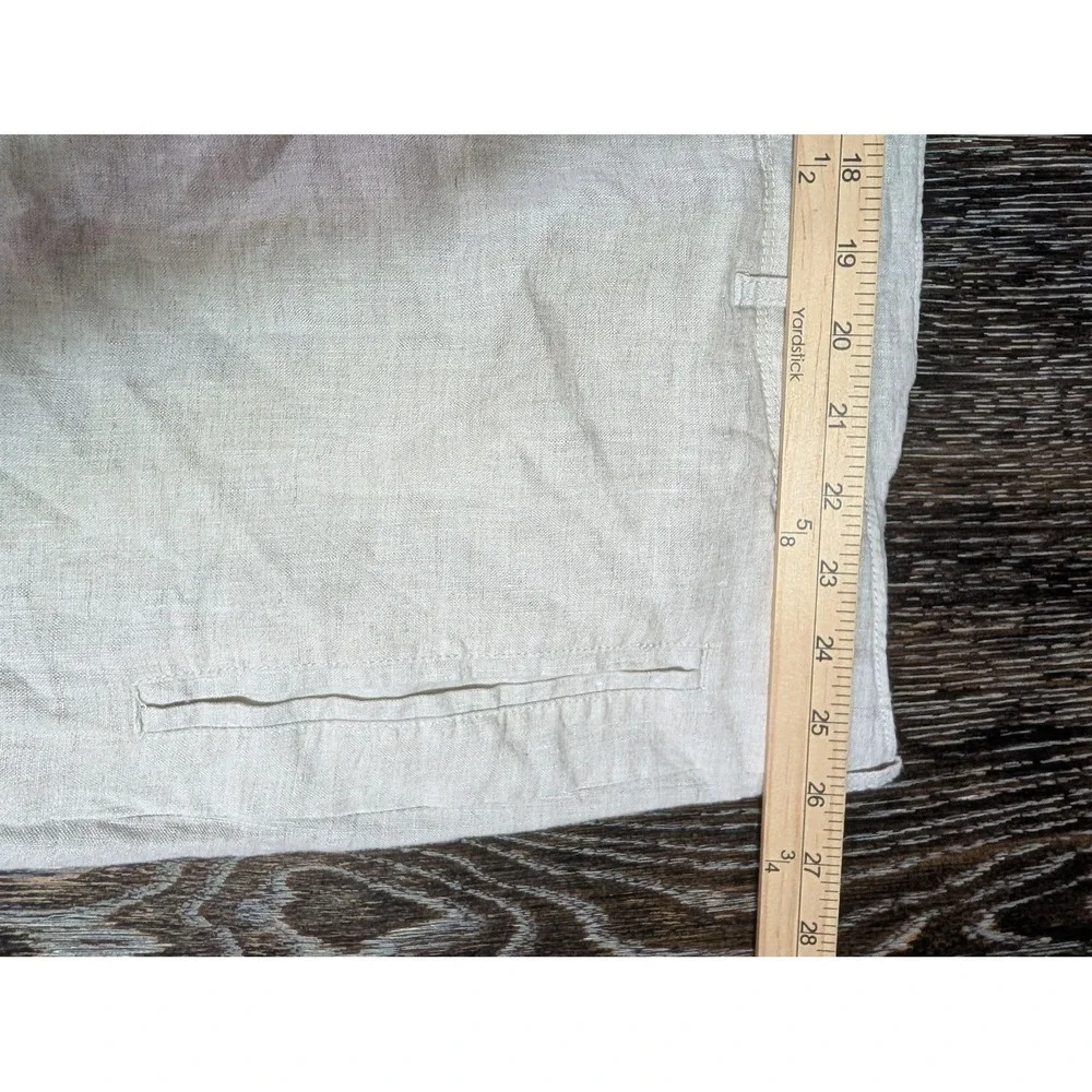 Perry Ellis Chino Pants Mens 46 Beige Linen Drawstring Classic Fit Lightweight